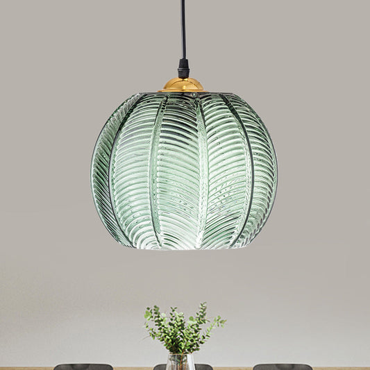 LeafLustre | Retro Grøn Glas Hængelampe