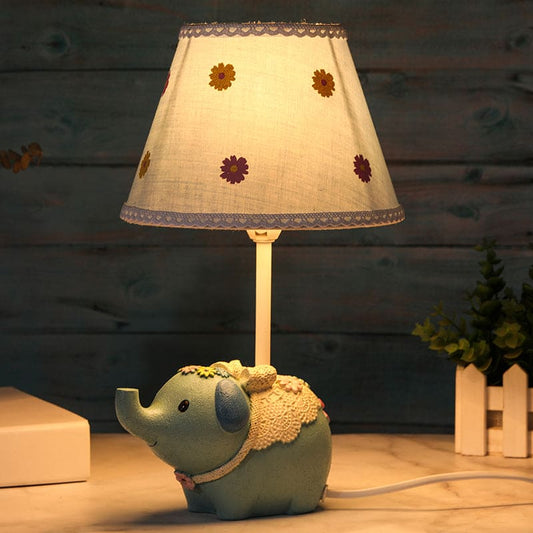 FloraTrunk | Dekorativ Elefant Blomster Bordlampe