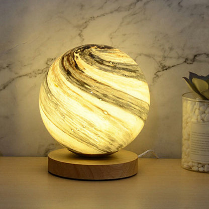 StellarGlow | Marmor Mønster Planeet Lamp