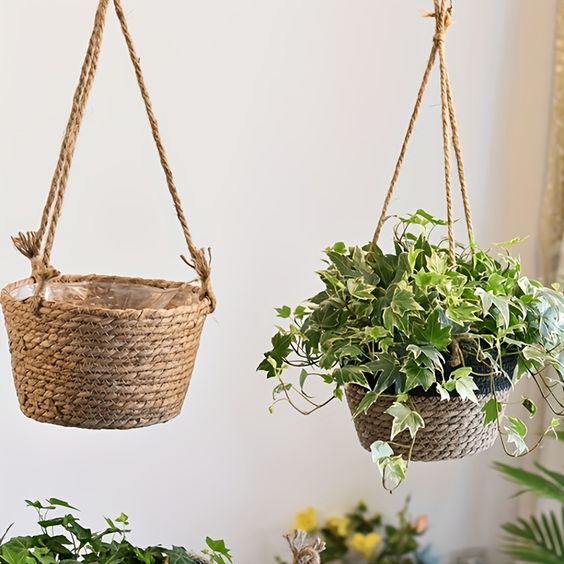 SwingScape™ | Minimalistisk og Elegant Vævet Planteholder | 1 + 1 Gratis