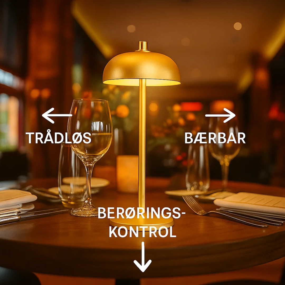 DazzleLite | Trådløs & Berøringskontrolleret Bordlampe