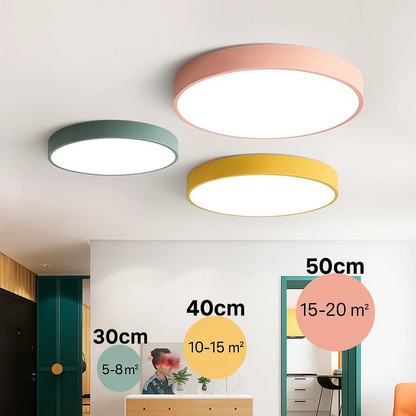 PastelRing | Rund Ultra-Flad LED Loftlampe til Moderne Indendørs Belysning