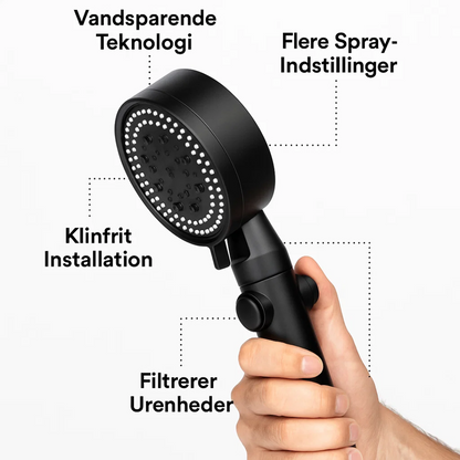 HydroFlow | Spa-brusehoved med vandbesparelse og justerbare funktioner