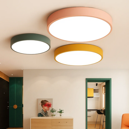 PastelRing | Rund Ultra-Flad LED Loftlampe til Moderne Indendørs Belysning