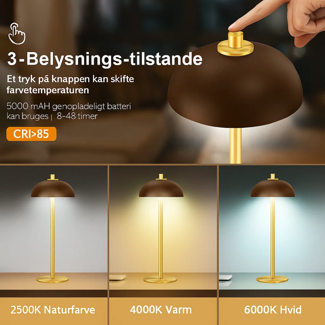 DazzleLite | Trådløs & Berøringskontrolleret Bordlampe