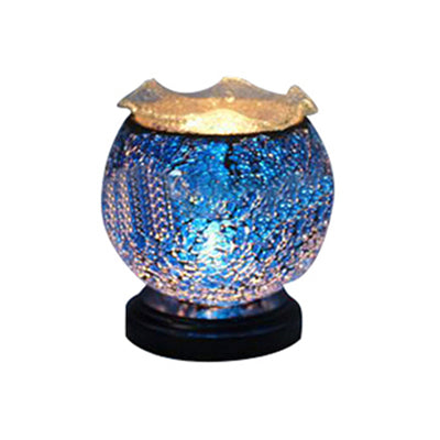 EmberGlow | Krakeleret Glas Bordlampe