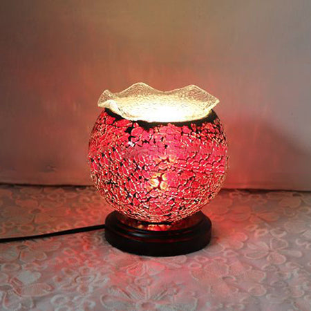 EmberGlow | Krakeleret Glas Bordlampe