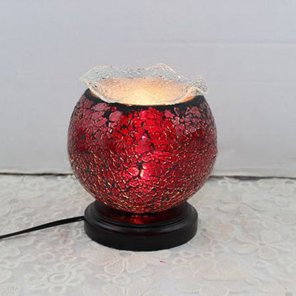 EmberGlow | Krakeleret Glas Bordlampe