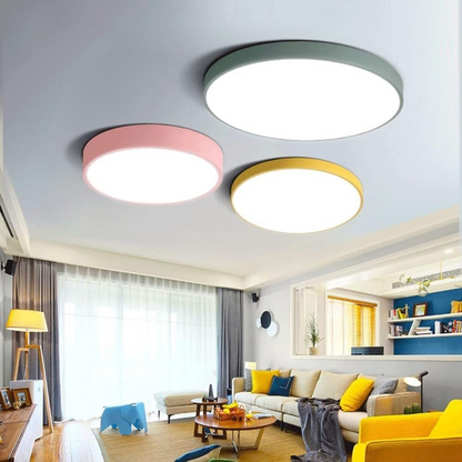 PastelRing | Rund Ultra-Flad LED Loftlampe til Moderne Indendørs Belysning