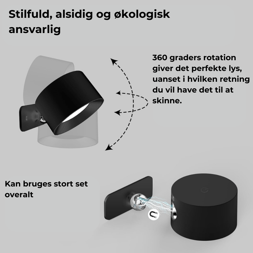 Flexilight | Trådløs genopladelig 360° væglampe