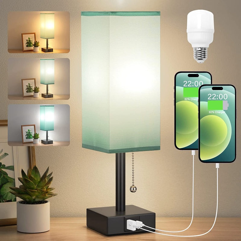 BrightLink | Bordlampe med Dual USB-Porte