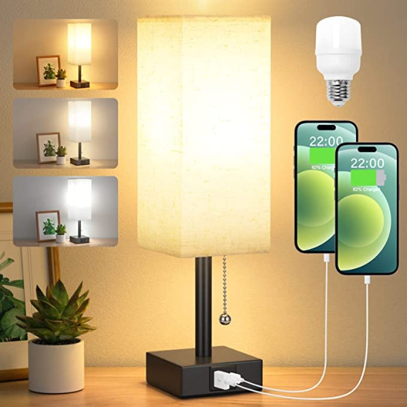 BrightLink | Bordlampe med Dual USB-Porte