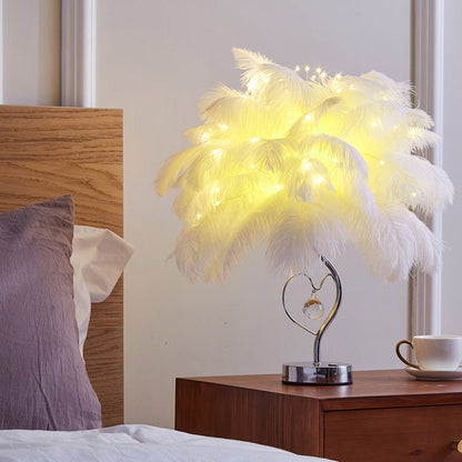 FeatherLite | Krystal Fjerbordlampe