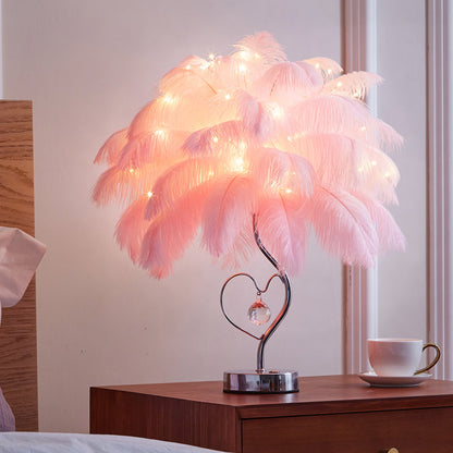 FeatherLite | Krystal Fjerbordlampe