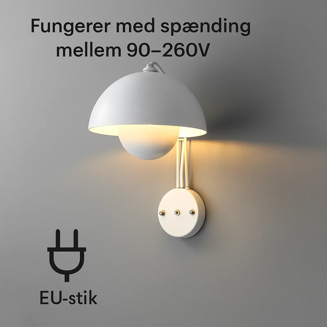 AuroraGlow | LED Mushroom Væglampe med Blomsterknopdesign og Nem Installation