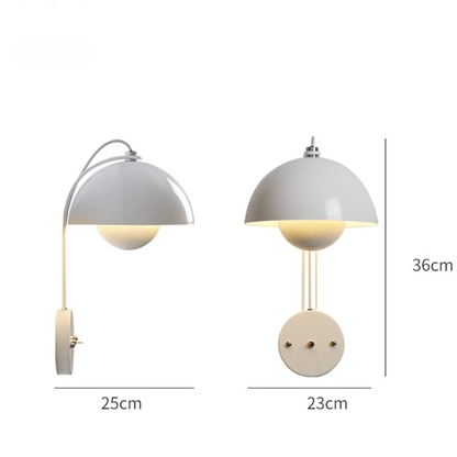 AuroraGlow | LED Mushroom Væglampe med Blomsterknopdesign og Nem Installation