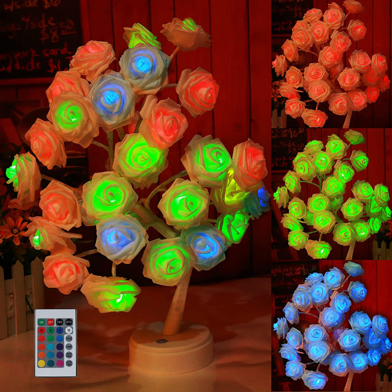 BlossomAura | Flerfarvede LED Roser