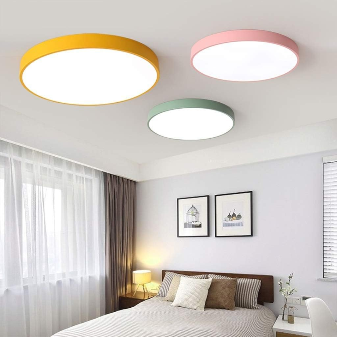 PastelRing | Rund Ultra-Flad LED Loftlampe til Moderne Indendørs Belysning