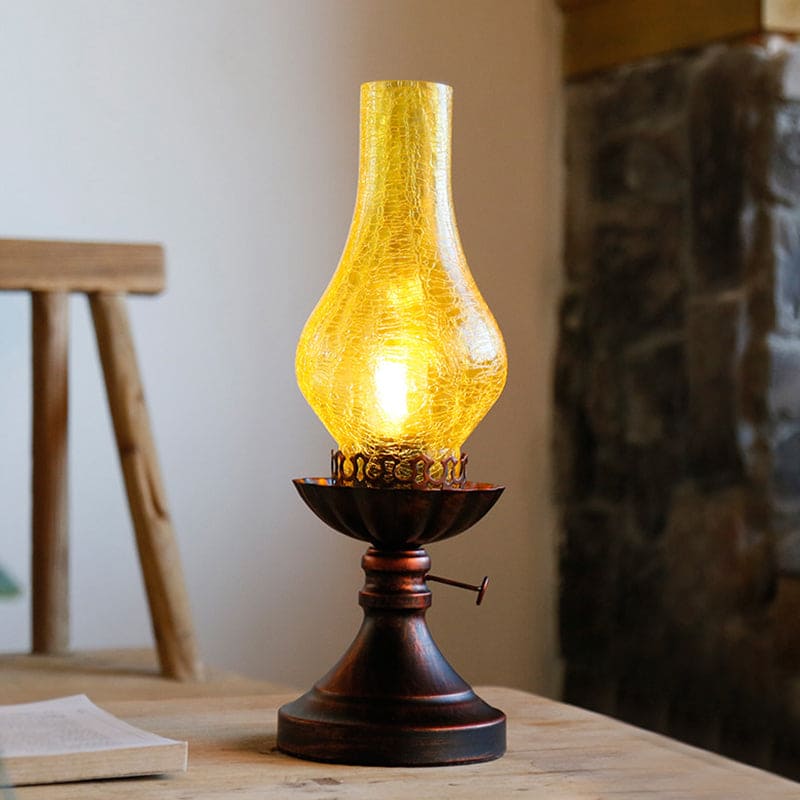 AmberLite | Vintage Krakelé Glaslampe