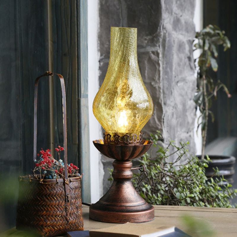 AmberLite | Vintage Krakelé Glaslampe