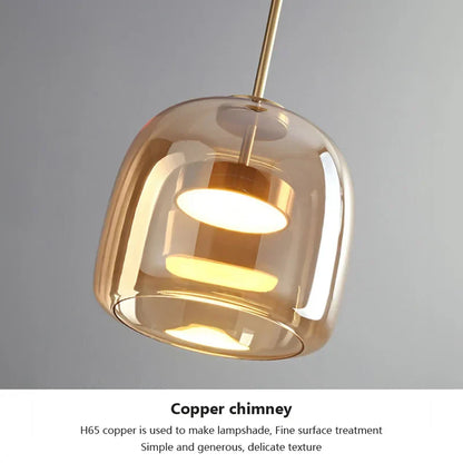 AmberSphere | Moderne loftlampe i glas med varmt LED-lys
