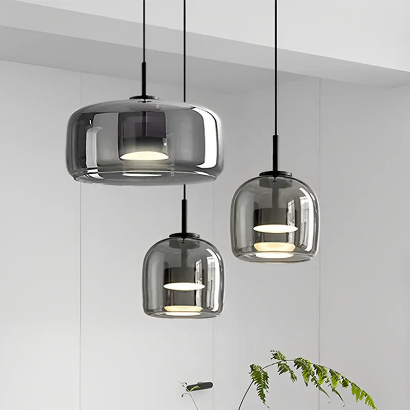 AmberSphere | Moderne loftlampe i glas med varmt LED-lys