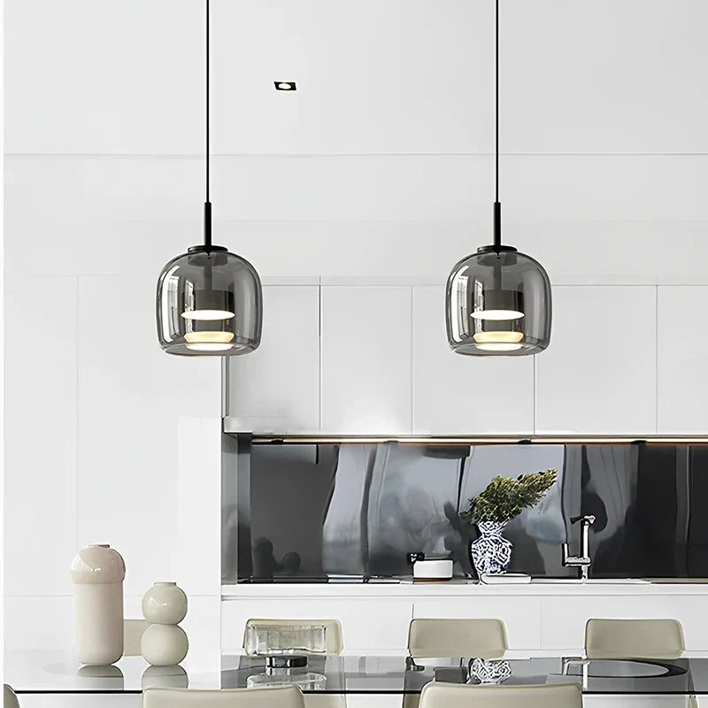 AmberSphere | Moderne loftlampe i glas med varmt LED-lys