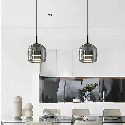 AmberSphere | Moderne loftlampe i glas med varmt LED-lys