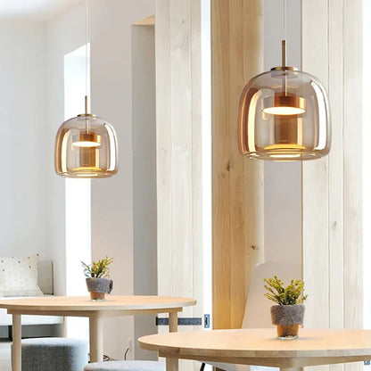 AmberSphere | Moderne loftlampe i glas med varmt LED-lys