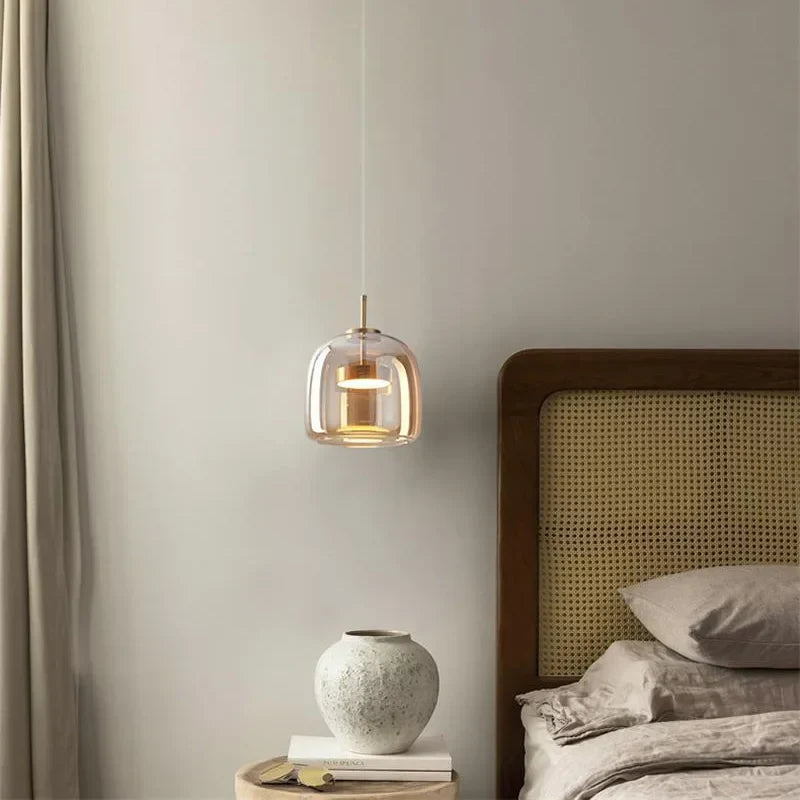 AmberSphere | Moderne loftlampe i glas med varmt LED-lys