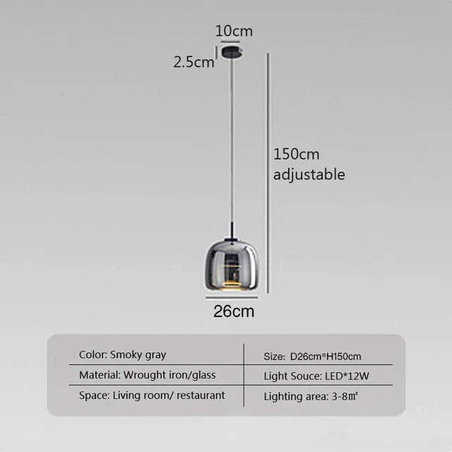 AmberSphere | Moderne loftlampe i glas med varmt LED-lys