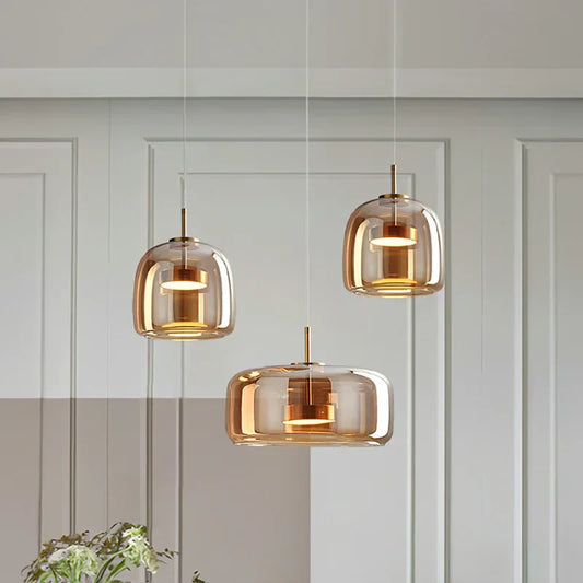 AmberSphere | Moderne loftlampe i glas med varmt LED-lys