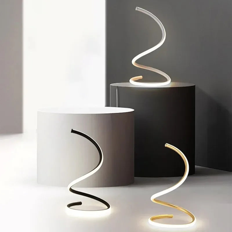 AuraTwist | Elegant LED Bordlampe