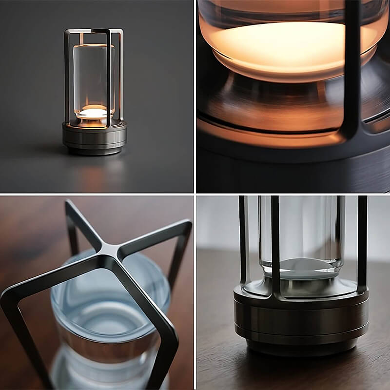 Auralight | Trådløs bordlampe med krystalglas og touchfunktion