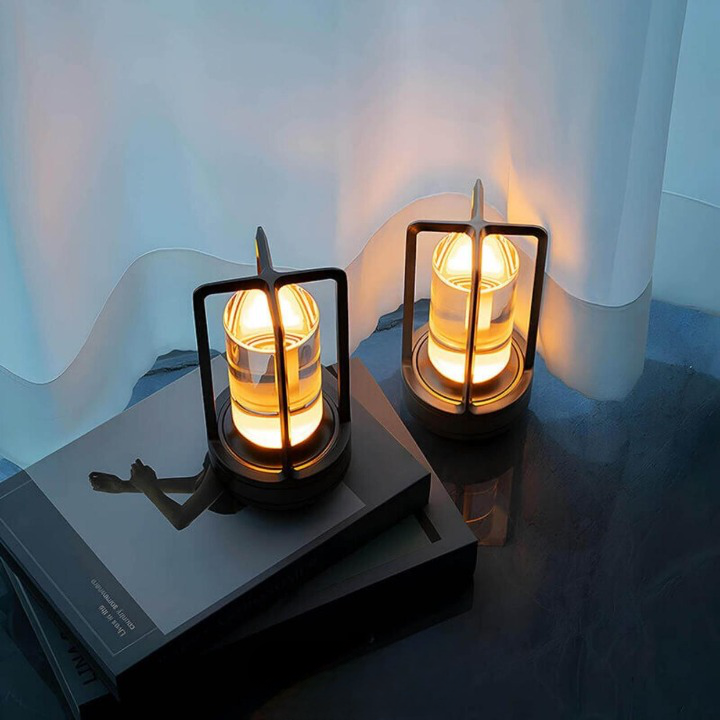 Auralight | Trådløs bordlampe med krystalglas og touchfunktion