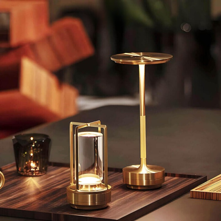 Auralight | Trådløs bordlampe med krystalglas og touchfunktion