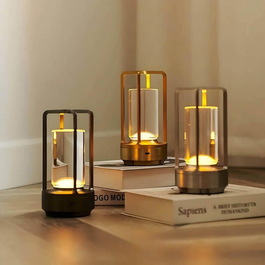 Auralight | Trådløs bordlampe med krystalglas og touchfunktion