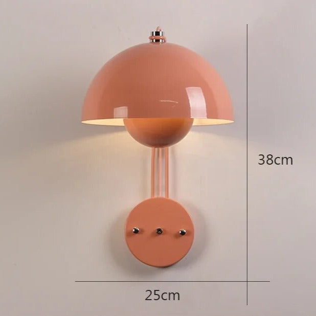 AuroraGlow | LED Mushroom Væglampe med Blomsterknopdesign og Nem Installation