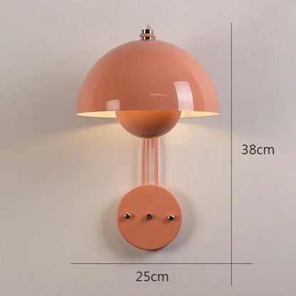 AuroraGlow | LED Mushroom Væglampe med Blomsterknopdesign og Nem Installation