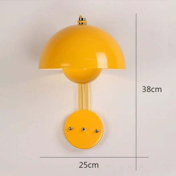 AuroraGlow | LED Mushroom Væglampe med Blomsterknopdesign og Nem Installation