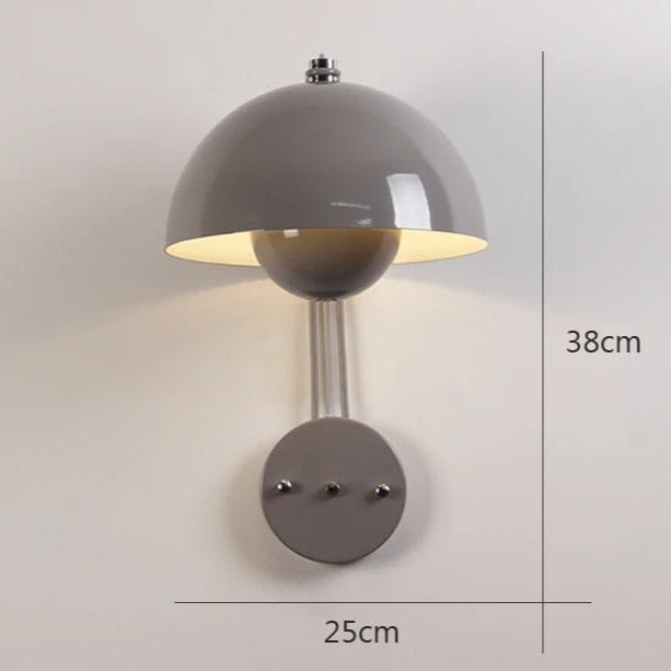 AuroraGlow | LED Mushroom Væglampe med Blomsterknopdesign og Nem Installation