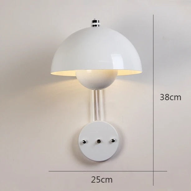 AuroraGlow | LED Mushroom Væglampe med Blomsterknopdesign og Nem Installation