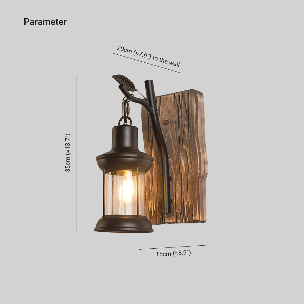 TimberFlame | Rustik Vintage Væglampe
