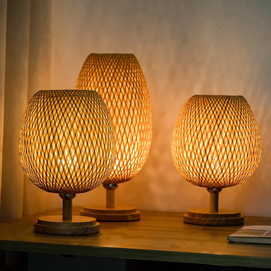 BambooLoom | Naturlig Bambus Vævet Lampe1