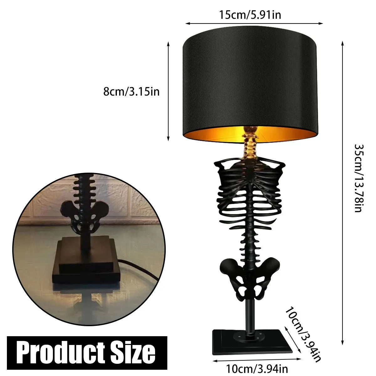 BoneGlow | Vintage Skelet Bordlampe