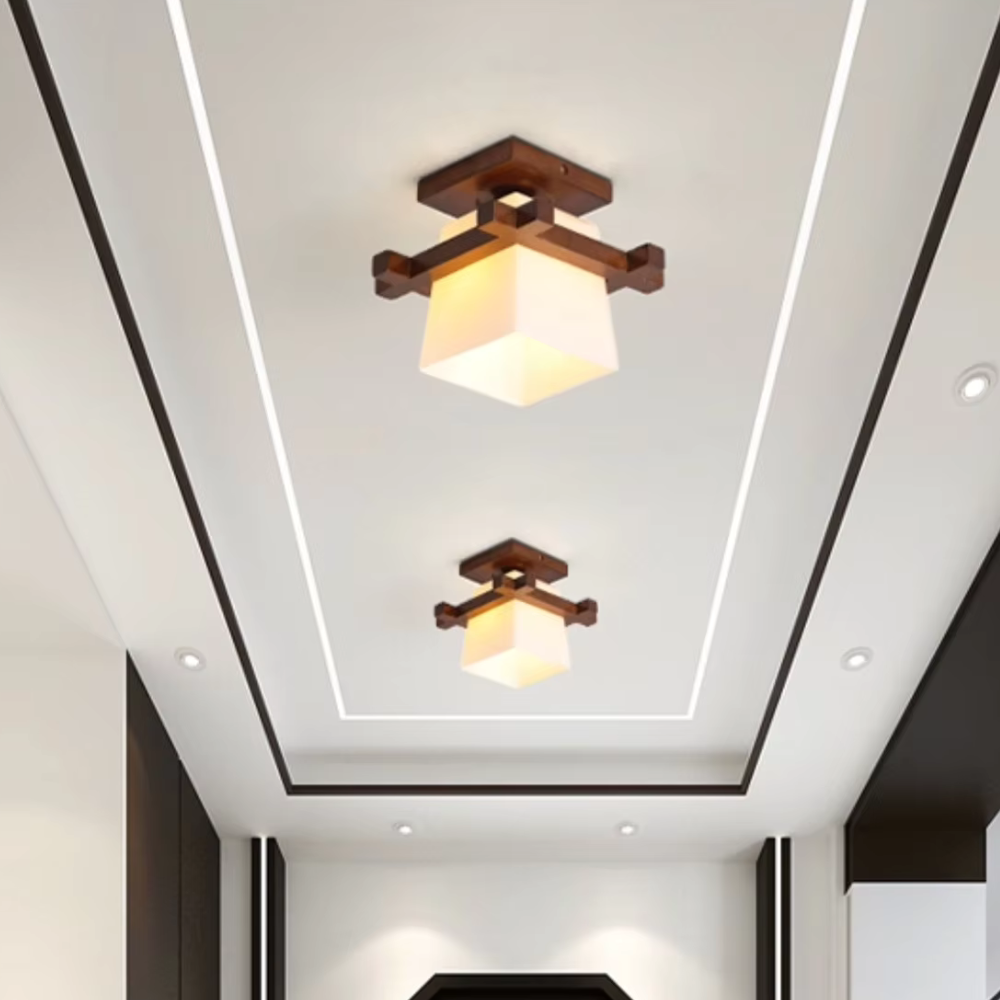CedarShine | Minimalistisk Japansk Loftlampe