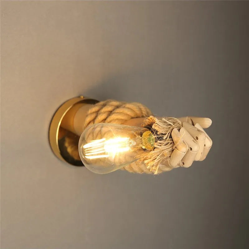 CoastalGlow | Naturlig Hampa LED Væglampe