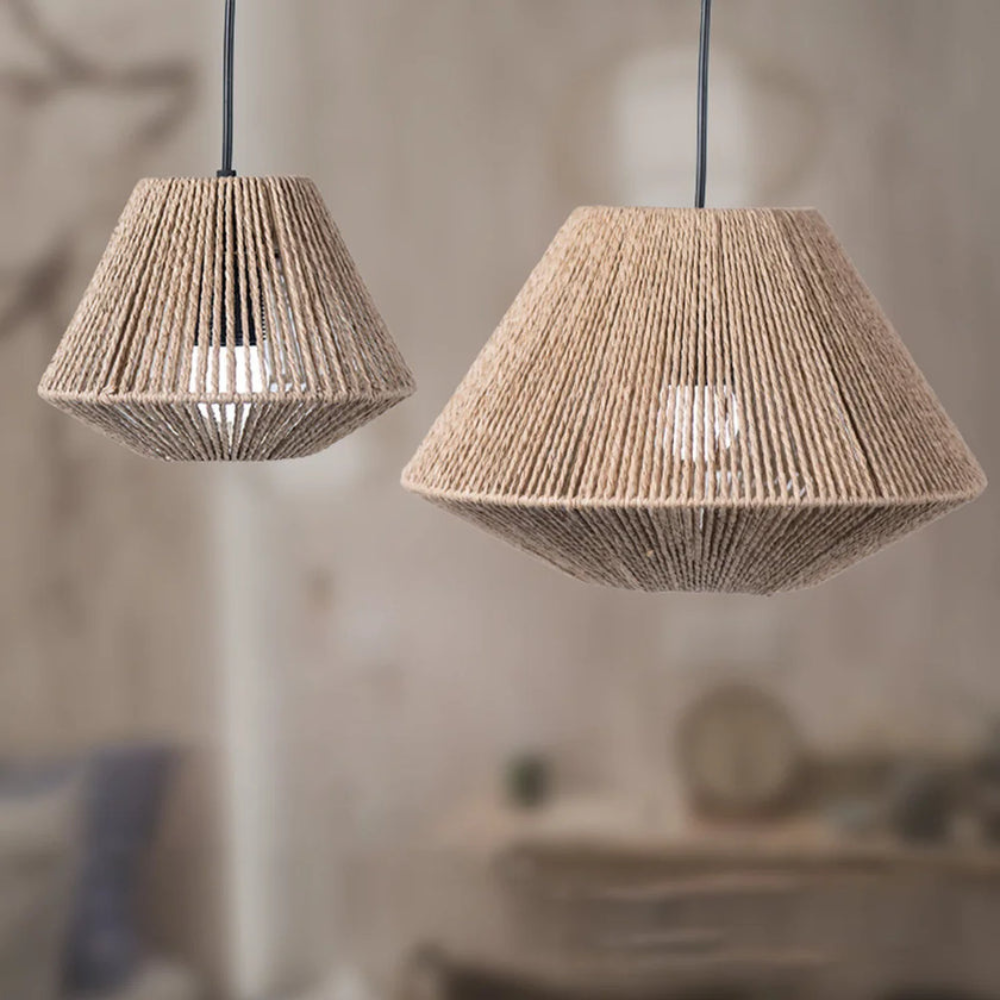 CottageCharm | Rustik Vævet Loftlampe
