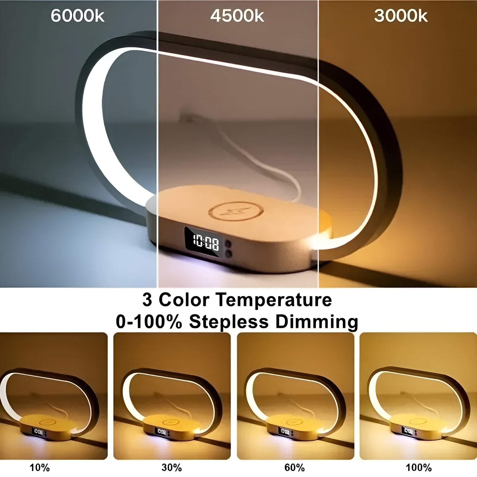 CrescentCharge | Chic Lampe med Trådløs Opladning