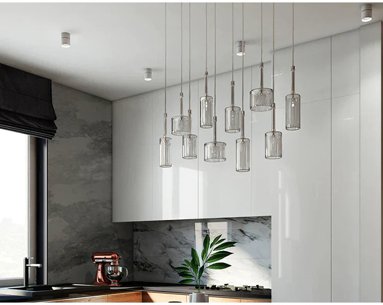 CrystalDroplets | Kunstnerisk Glas Loftlampe